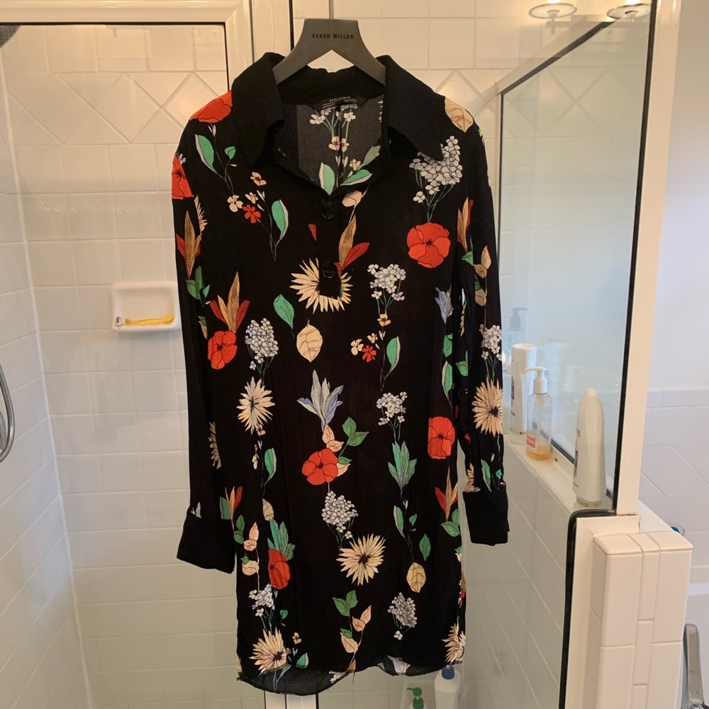 Zara Woman Flower Print Dress